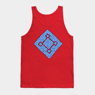 square brain blue Tank Top